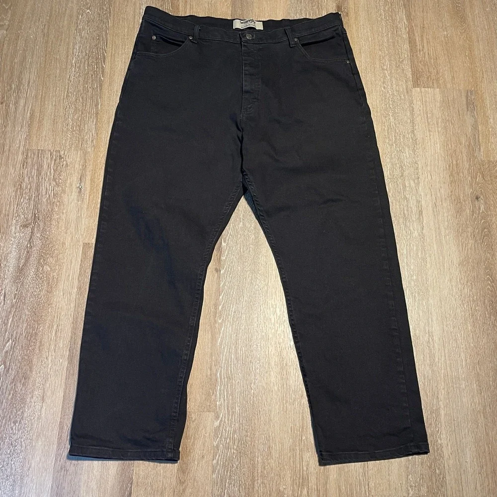 Wrangler Authentics Mens Black Relaxed Fit Jeans Size 40x29 EUC‎